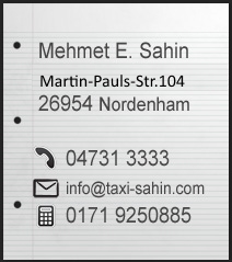 Taxi-Sahin Adresse